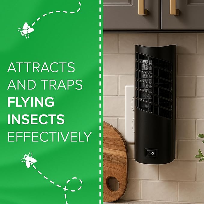 Large Plug in Insect Trap by EcoPro Pest Control, UV Light Plug in Bug Trap | Quiet Indoor Flying Insect Trap, No Toxic Chemicals | Electronic Fly Trap Comes with 4 Refills (2 Devices - 4 Refill Pack)