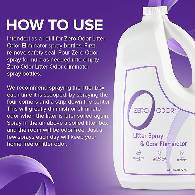 Zero Odor 64 oz. Litter Odor Eliminator Air Freshener Spray Refill LR1101408