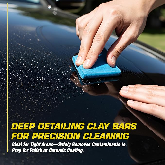 Nobu's Garage - Clay Mitt & Clay Bars Auto Detailing Kit with Waterless Car Wash Ceramic Detail Spray - Car Detail Spray & Lubricant, Quick Detailer Cleaner & Luber - Automotive Claybar Glove