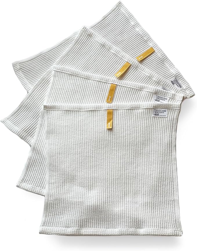 IKEUCHI ORGANIC Dish Cloths 10.63 x 10.63 Oeko-Tex Class1 Certified, Pack of 4,Made in Japan(White)