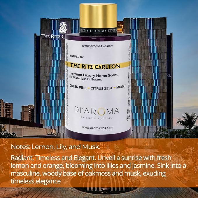 Di’Aroma The Ritz Carlton Aroma Oil Blend Plastic Purple Bottle 120ml Pack of 2, Resort Collection, Diffuser Aroma Oil Blends, Waterless Diffuser, Made in USA (Pack of Two 120ml)