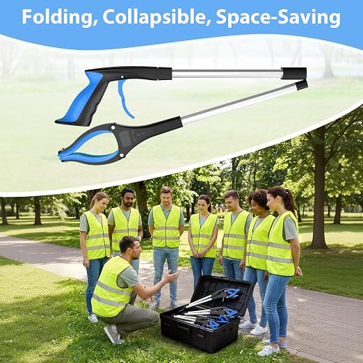 8 Pack 32 Inch Grabber Reacher Tool, Heavy Duty Lightweight Trash Picker Upper Grabber for Elderly Assist, Easy-Grip Non-Slip Handle, Multi-Use Home Outdoor Community Cleanup Mobility Aid Tool