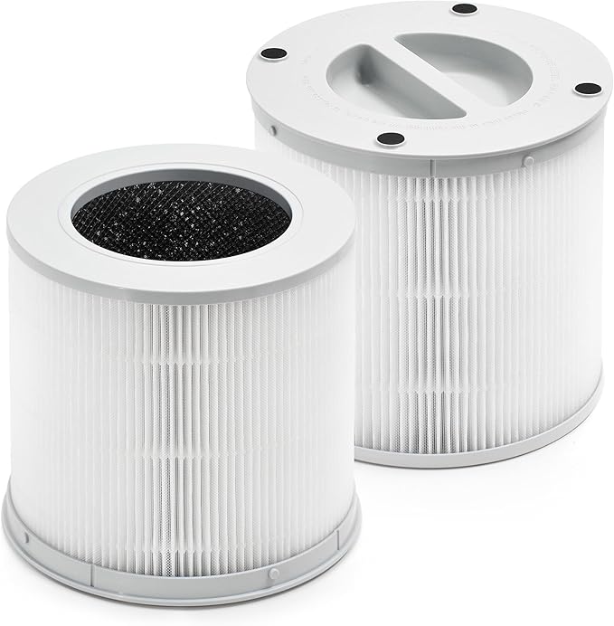 4 Compact Filter Compatible with Xiaomi Smart Air Pur-ifier 4 Compact, 3-Layer Filtration with Premium H13 True HEPA Filter, Fine Pre-Filter and High Efficiency Acti-vated Car-bon, Pack of 2
