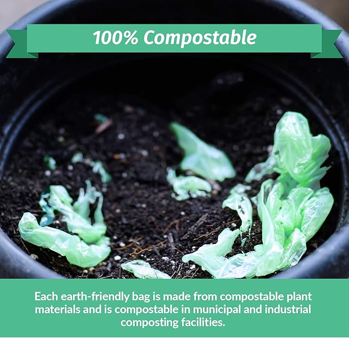 Reli. Compostable 16-25 Gallon Trash Bags | 100 Count Bulk | ASTM D6400 | Green | Eco-Friendly | For Compost