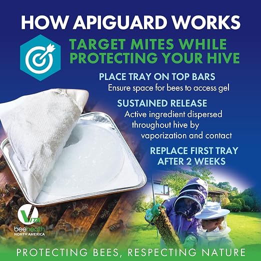 Apiguard – Natural Varroa Mite Treatment for Honey Bee Hives – 10 x 50g Thymol Gel Trays – Easy Application, Beekeeper-Trusted, Bee-Friendly, Plant-Based Protection