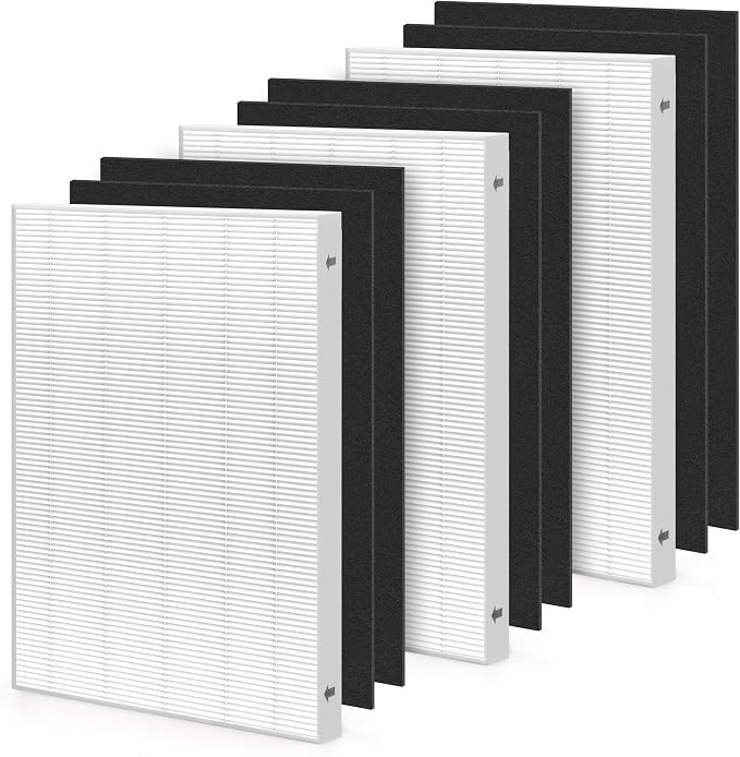 Aera Max 200 HEPA Filter Replacement Compatible with Fellowes AeraMax Air Pur-ifiers Model 190 200 DX55 True HEPA Air Filter Part# 9287101 9324101, 3x H13 True HEPA and 6x Carbon Pre-Filter