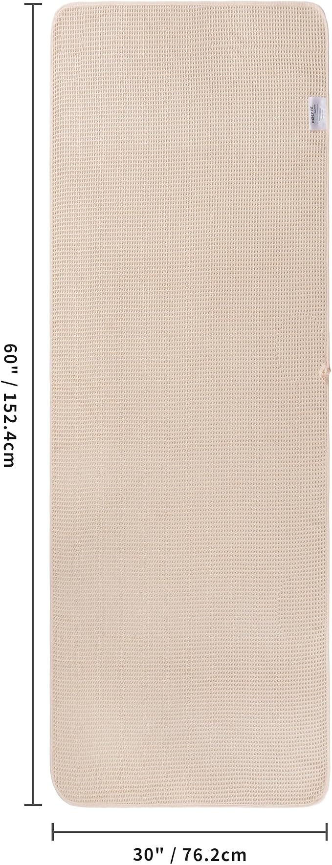 POLYTE 430 GSM Microfiber Oversize Quick Dry Lint Free Bath Towel, 60 x 30 in, 4 Pack (Waffle Weave)