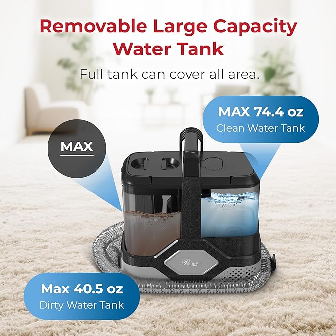 Rosewill Multi-Purpose Portable Carpet and Upholstery Cleaner, Powerful Suction 18 KPa Spot Cleaner, 600W Motor, Car and Auto Detailer, Stain/Spot Remover; Versatile Use: Carpet, Sofa, Pet Hair