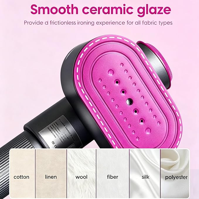 2 in 1 Travel Steamer Iron for Clothes,1200W Portable Handheld steamer for clothes, One-Button Switch, Fast Heat-Up, Quick Wrinkle Removal, Dry & Steam Ironing,110V(Black)