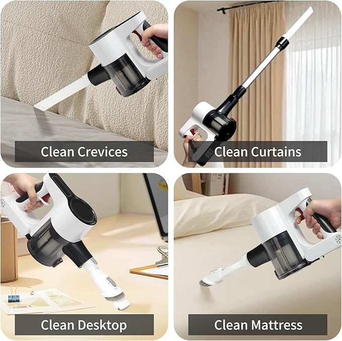 Cordless Vacuum Cleaner, Rechargeable Lightweight Handheld Vacuum, Portable Stick Vacuum for Home, Pet Hair, Carpet, and Car Cleaning(GR Pro)
