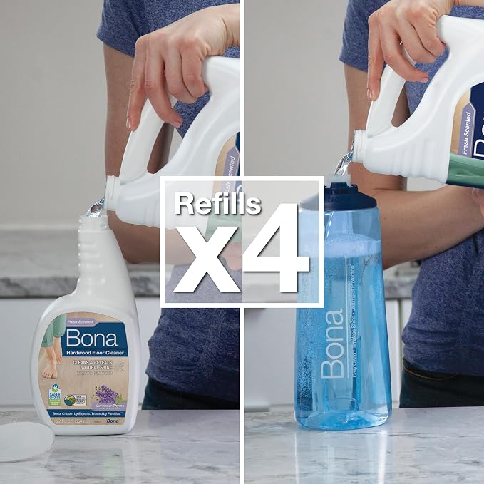 Bona Hardwood Floor Cleaner Refill - 128 fl oz - Lavender Thyme Scent - Residue-Free Floor Cleaning Solution Spray Mop and Spray Bottle Refill - For Wood Floors
