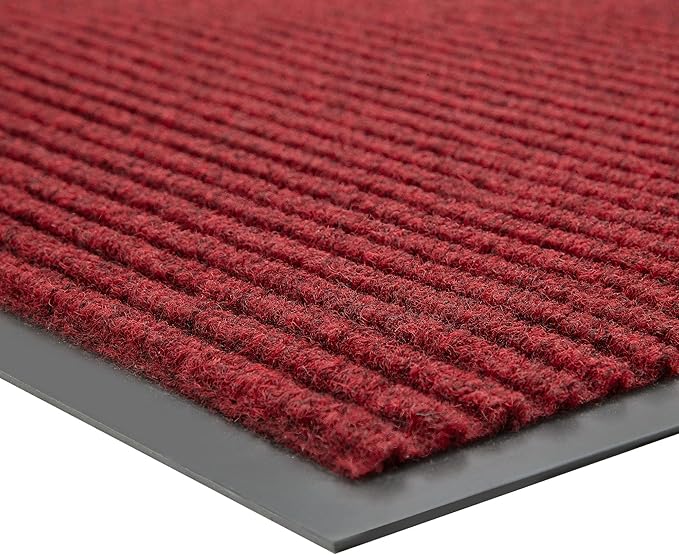 100pointONE Front Door Mat, Heavy Duty Indoor Outdoor Doormat, 48" x 24" Low Profile Outdoor Mats for Home Entrance, Stain and Fade Resistant Welcome Mat Ideal for High Traffic Area, Red