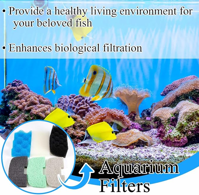Threlaco 52 Pcs Replacement Filter Media Kit Compatible with Fluval 106/107 Aquarium Filters Include Biological Foams Ammonia Remover Phosphate Pads Nitrite Remover, Towel and Grease