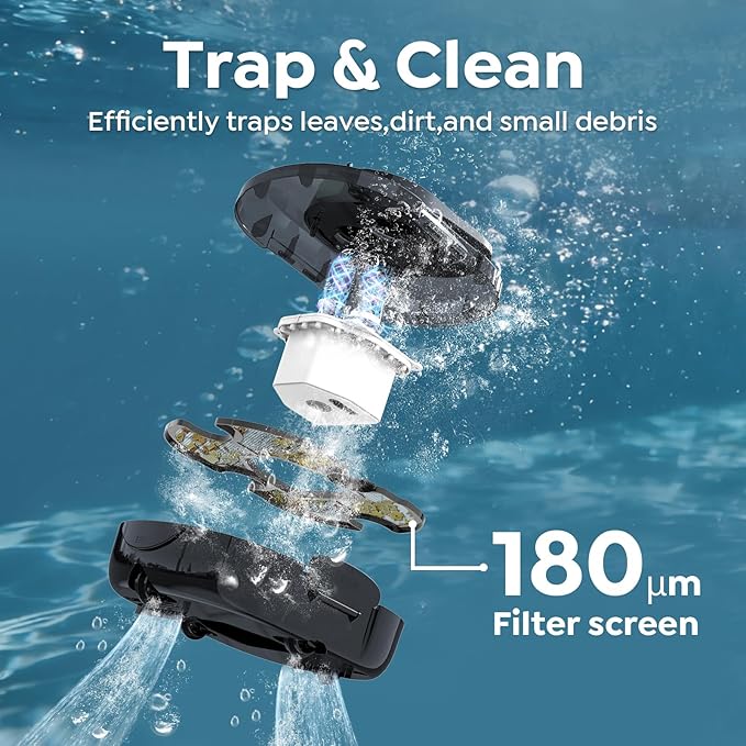 S1 Pro Cordless Robotic Pool Cleaner, 130-Min Runtime, Cleans Up to 1,292 Sq.Ft, Dual-Motor Pool Vacuum, Automatic Cleaner with Large Filter Basket, Fast Charging & Self-Parking (Soft Gray)