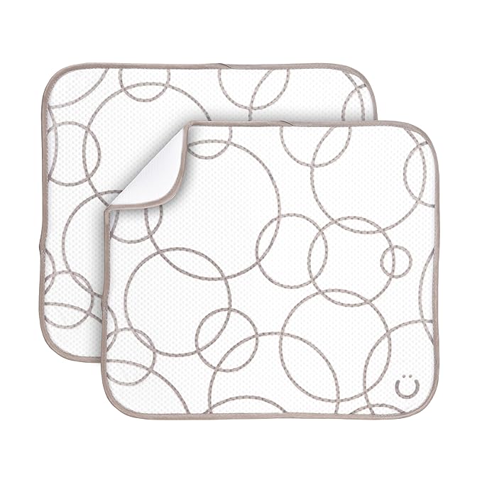 Ubbi Space Saving Baby Bottle Drying Rack with 13 Pegs, Removable Top and Bottom Trays, Set of 2 Microfiber Dish Drying Mats
