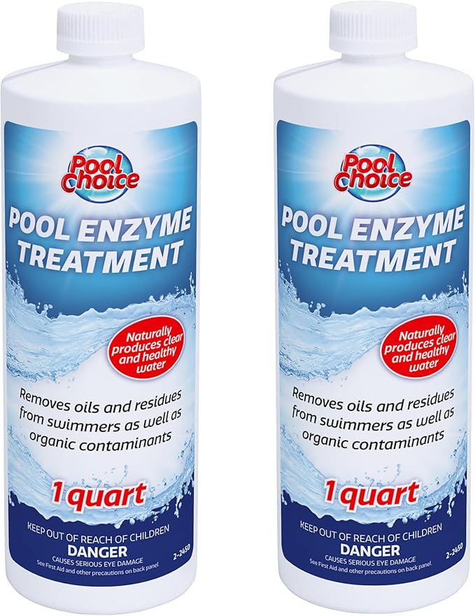 SpaChoice 1-Quart 2-Pack Premium Pool Enzyme Treatment, Pool Clarifier, Made in USA