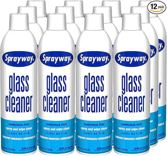 Sprayway Glass Cleaner with Foaming Spray for a Streak-Free Shine for Home and Automotive Use, 19 oz., Pack of 12