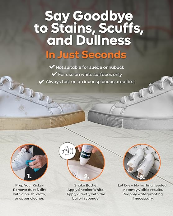 Sneaker White by Collonil | White Shoe Cleaner | Liquid Cream Built-In Sponge