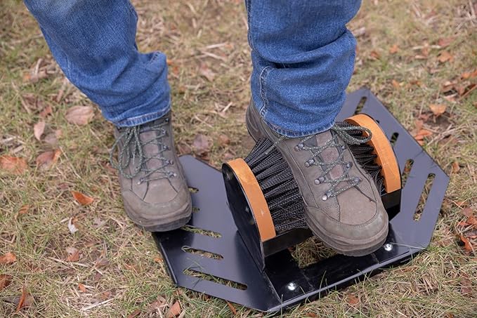 Scrusher - Deluxe Boot & Shoe Cleaner with Steel Base, Weather Resistant Heavy-Duty Outdoor Boot Scrubber, Made in The USA