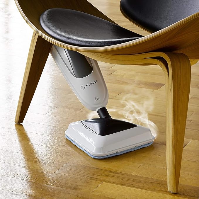 Reliable 300CU Steamboy Pro 3-in-1 Scrub and Steam floor mop with carpet glide - Electric steam scrubber, steam cleaner with 2 microfiber pads, for tile, grout, hardwood floors, 180-degree swivel head