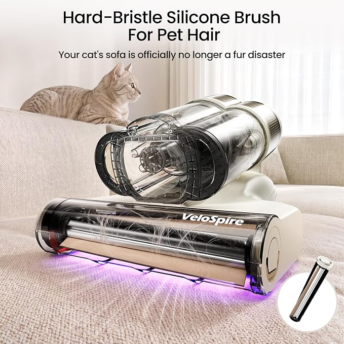 Bed Vacuum Cleaner, 20Kpa Mattress Vacuum Cleaner with 253.7nm UV-C Light & Dual Ultrasonic Tech, 149°F Hot Air, Pet Hair Brush for Cleaning Bed, Sofa, Carpet and Baby Crib
