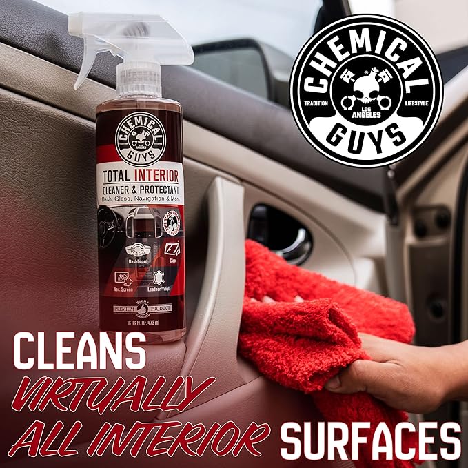 Chemical Guys Total Interior Cleaner Variety Kit With Storage Bag | 3 Scents, Fresh, New Car, & Black Cherry Scents, 3 Microfiber Towels, & Giftable Car Care Bag