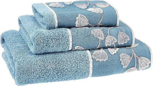 Zahari Home Capri Modern Bathroom Towel Set - 3 Piece Set, Bath Towel, Hand Towel and Wash Towel - Classic Luxury Contemporary Decor - Beautiful Bath Ensemble - Unique Royal Blue