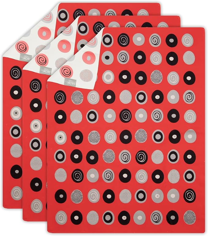 Skoy Kitchen Towel, (Pack of 3) Recycled Polyester Towel for Dishes, Glassware, Cookware and Hands, Reversible Design, Absorbent Kitchen Towel, 18” x 24”, Red