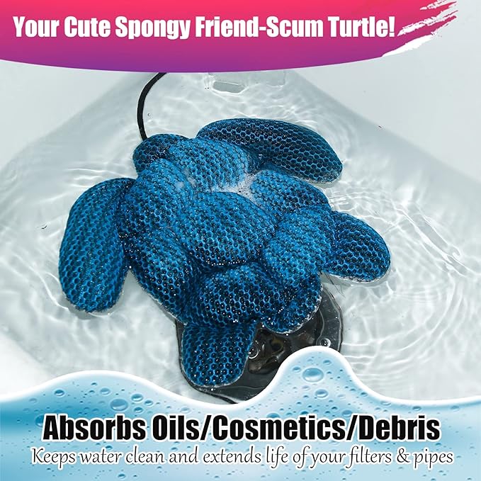 ANSLCA Hot Tub Scum Absorber, 2 Pack Scum Turtle Hot Tub Cleaner Hot Tub Sponges to Soak up Oils- Must Have Hot Tub Accessories for Adults Hot Tub Scum Sponge- Keeps Your Hot Tub Water Clean and Clear