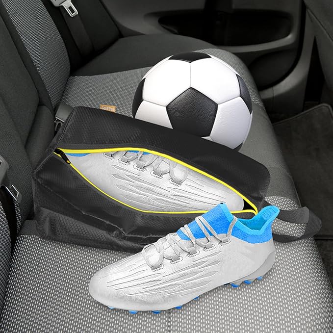 SelfTek Smell Proof Shoe Bags for Travel - Cleat Bags for Sports Smell Proof, Water-Resistant Travel Shoe Organizer with Active Carbon Fabric, Lightweight Gol-f soccer cleats Shoe Bag