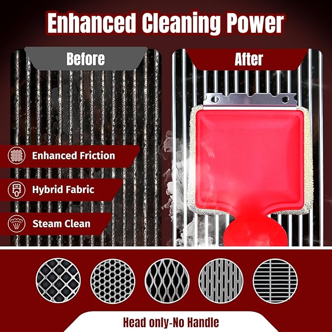 SHINESTAR Replacement Head for Our Grill Brush Bristle Free - Exclusive Aramid Fiber Non Metal Bristles BBQ Brush Refill, Heavy Duty Cleaning Pad for Outdoor Grill, Custom Fit for Our Brand Only
