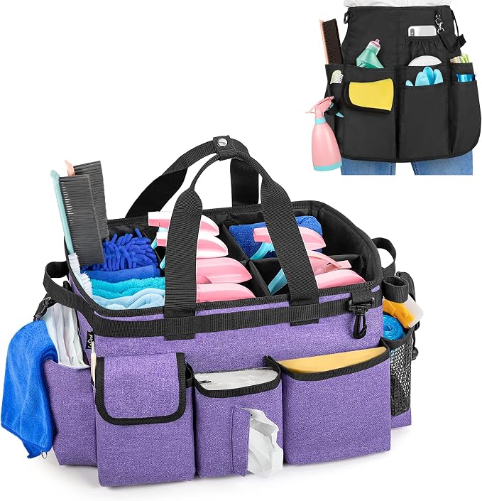 LoDrid Cleaning Supply Caddy with Cleaning Apron