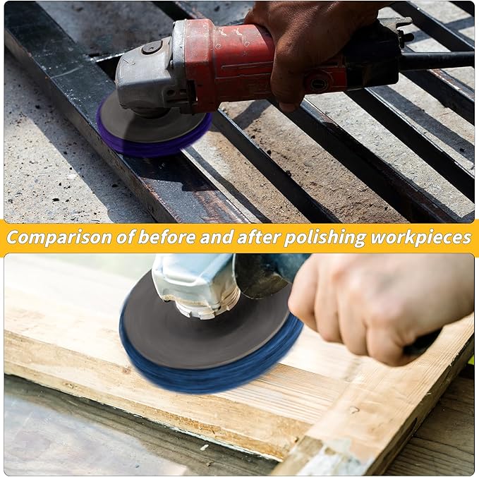 20 Pcs 4" x 5/8" Strip Discs Bulk, Paint Stripping and Rust Removal Wheels for Angle Grinders, Abrasive Grinding Discs for Metal, Wood, and Fiberglass, Blue+ Purple