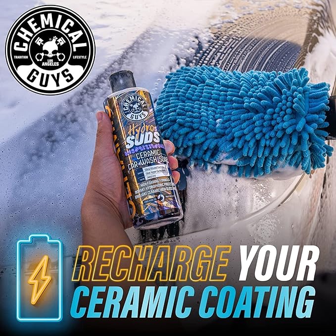 Chemical Guys HydroSuds Ceramic Shine High Foaming Car Wash Soap (Works with Foam Cannons, Foam Guns or Bucket Washes) For Cars, Trucks, SUVs, RVs & More, 16 fl oz, Berry Scent, 2 Pack