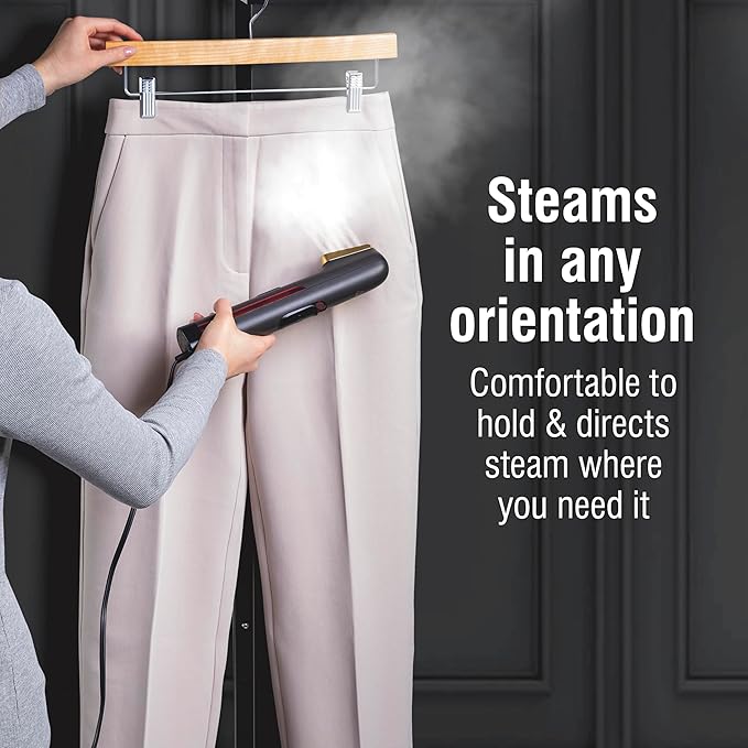 CHI Steam Handheld Garment Steamer for Clothes, 800 Watts, Portable Wrinkle-Remover, 5 Minutes of Continuous Steam, Portable Steam for Home and Travel, Black