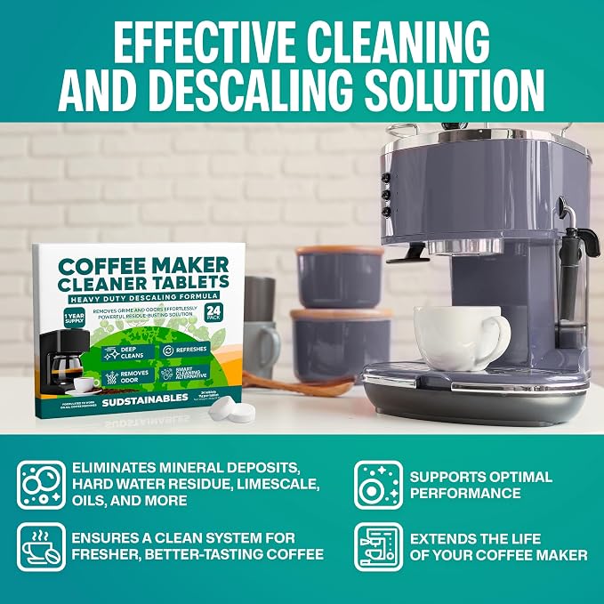 Sudstainables Coffee Maker Cleaner and Dishwasher Cleaner tablets bundle