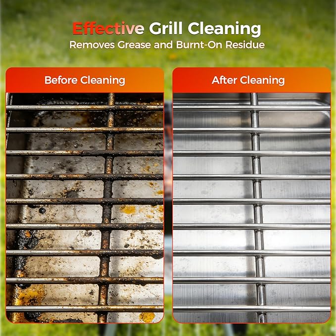 BBQ Grill Brush with U-Shaped Fixed Design, 45° Angled Steel Filaments for Deep Cleaning, Wooden Handle Grate Cleaner with Hanging Hook for Gas, Charcoal & Smoker (16 Inch)