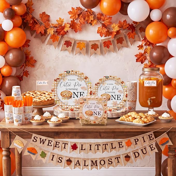 200 Pcs Little Cutie Pie Baby Shower Party Decorations Plates and Napkins Disposable Tableware Set a Little Cutie Pie Is Turning One Decorations for 25 Guests Baby Shower Birthday Supplies