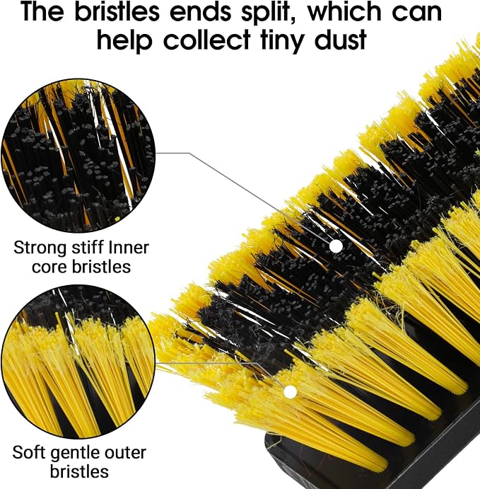 Masthome 24 Inch Outdoor Broom,Stiff Bristles Push Broom Outdoor Heavy Duty & Roller Sponge Mop with 3 Absorbent Sponge Mop Refills
