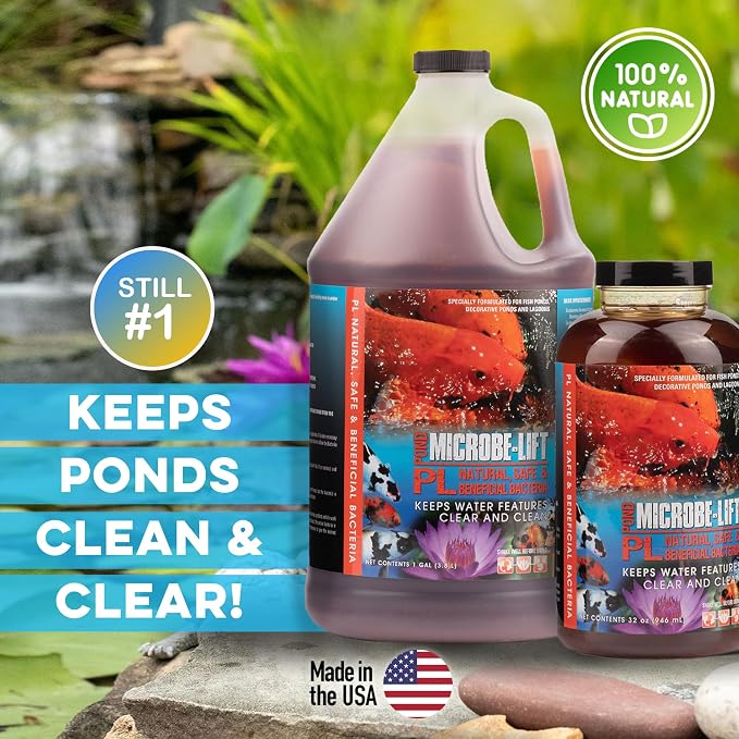 MICROBE-LIFT and API Pond-Zyme Pond Cleaners, Bacteria, and Sludge Reducers (32 Fl Oz, 1 Lb)