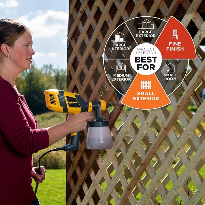 Wagner Spraytech 2419326 Control Spray QX2 HVLP Handheld Stain Sprayer, Ideal for Staining Fences, Decks, Lattice and More, 3 Spray Patterns, Adjustable Settings