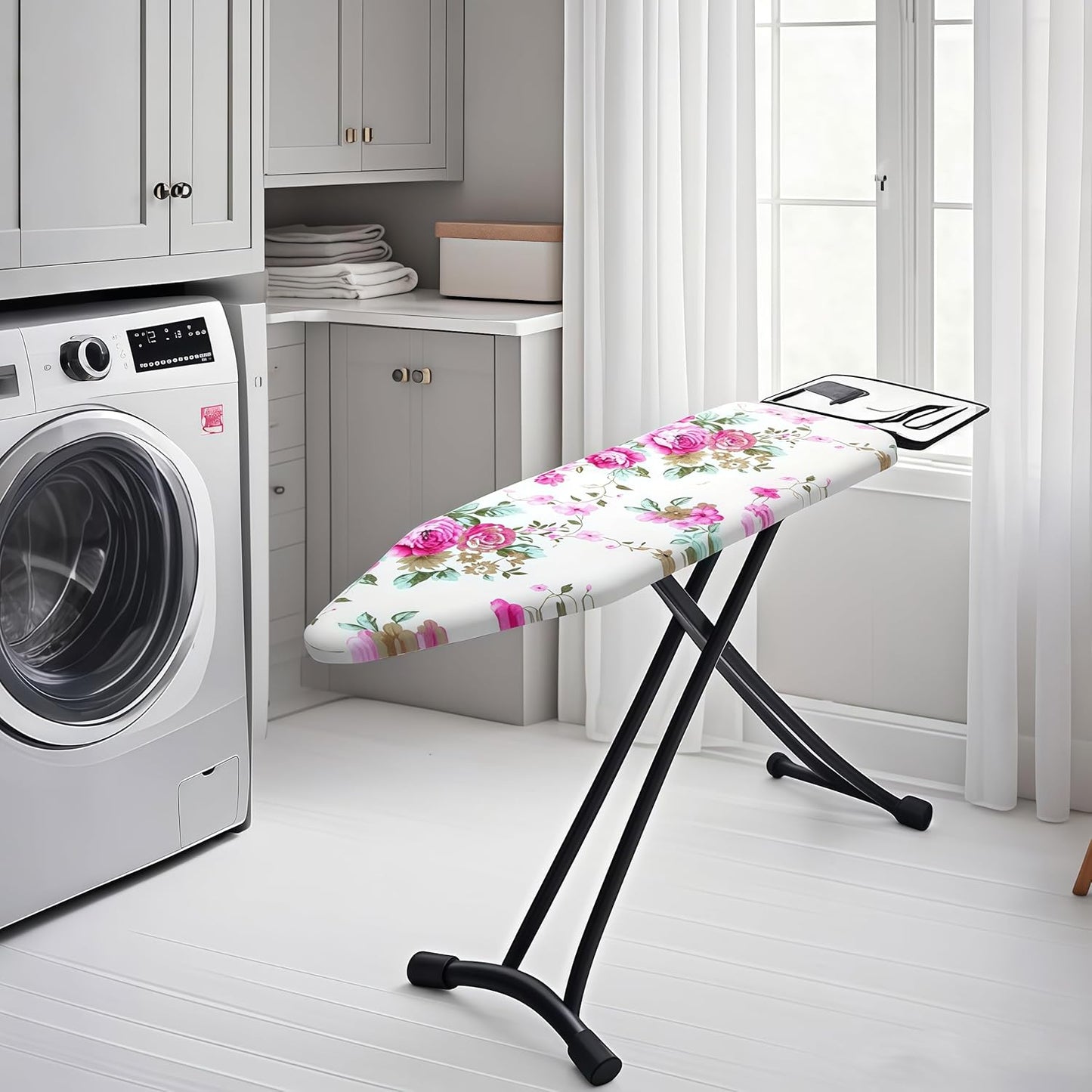 Ironing Board Cover with Two 5MM Thick Feltpads,15"x48"Heat Resistant Replacement Ironing Board Cover and Pad,Fits Standard Ironing Boards,Durability and Easy to Install