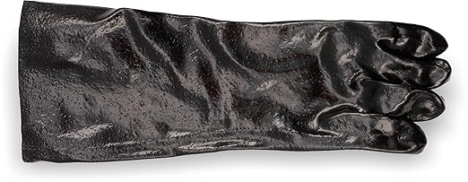 San Jamar Dish Washing/Utility Gloves Plastic Pot/Sink Gloves, Heat Protection, Waterproof With 18 Inch Coverage For Commercial Kitchen, Black