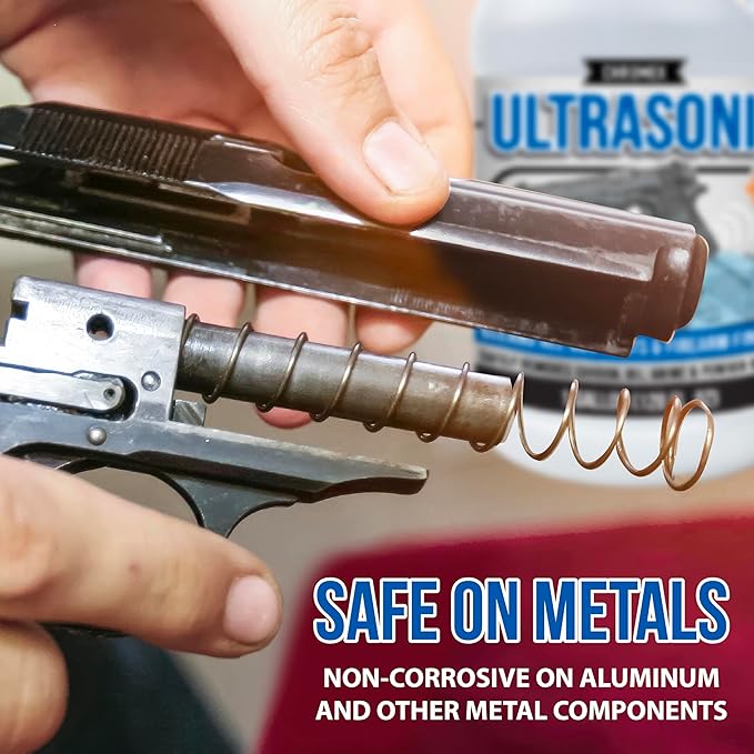 Chromex Ultrasonic Gun Parts Cleaning Solution - Concentrated Firearm Solvent & Carbon Remover - Odorless & Safe on Finishes - 1 Gallon