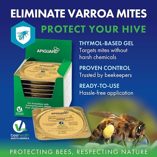 Apiguard – Natural Varroa Mite Treatment for Honey Bee Hives – 10 x 50g Thymol Gel Trays – Easy Application, Beekeeper-Trusted, Bee-Friendly, Plant-Based Protection