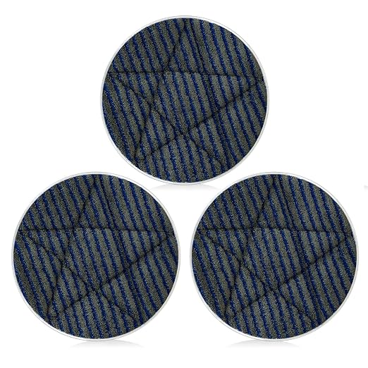 Tioncy 3 Pcs Commercial Microfiber Carpet Bonnets 13 Inches Commercial Grade Rug Scrubber Abrasion Scrubber Brush Carpet Bonnets Pads and Absorbency with Cleaning Strips