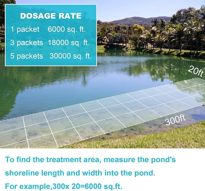 Natural Pond Sludge Remover Tablets with Beneficial Bacteria & Enzymes, Safe for Fish, Plants, Helps Reduce Odors Naturally & Break Down Muck, 5 lb Pond Treatment (5 LB)
