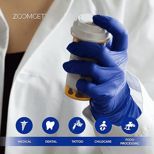 AMMEX Indigo Nitrile Disposable Exam Gloves 3 Mil, Latex/Powder Free, Food-Safe, Textured, Non-Sterile, X-Large, Case of 1000