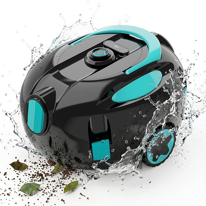 Inground Pool Vacuum Robot, Cordless Automatic Pool Cleaner Robot, Robotic Pool Cleaner for Under-Ground Pool with Self-Parking,120Mins Runtime