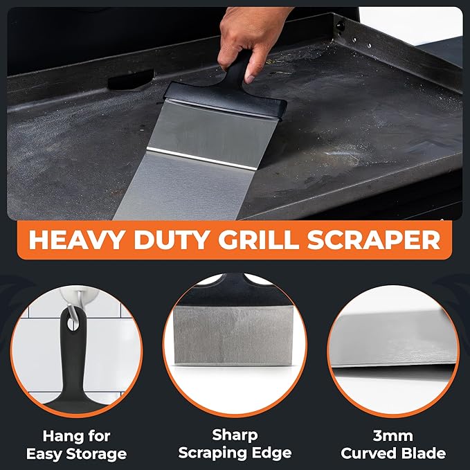 Griddle Buddy 10-Piece Griddle Cleaning Kit for Blackstone, Flat Top Grill | Stainless Steel Scraper, 2 Cleaning Bricks, 5 Scouring Pads & 2 Ergonomic Handles | Grill Cleaning kit for Easy Restoration
